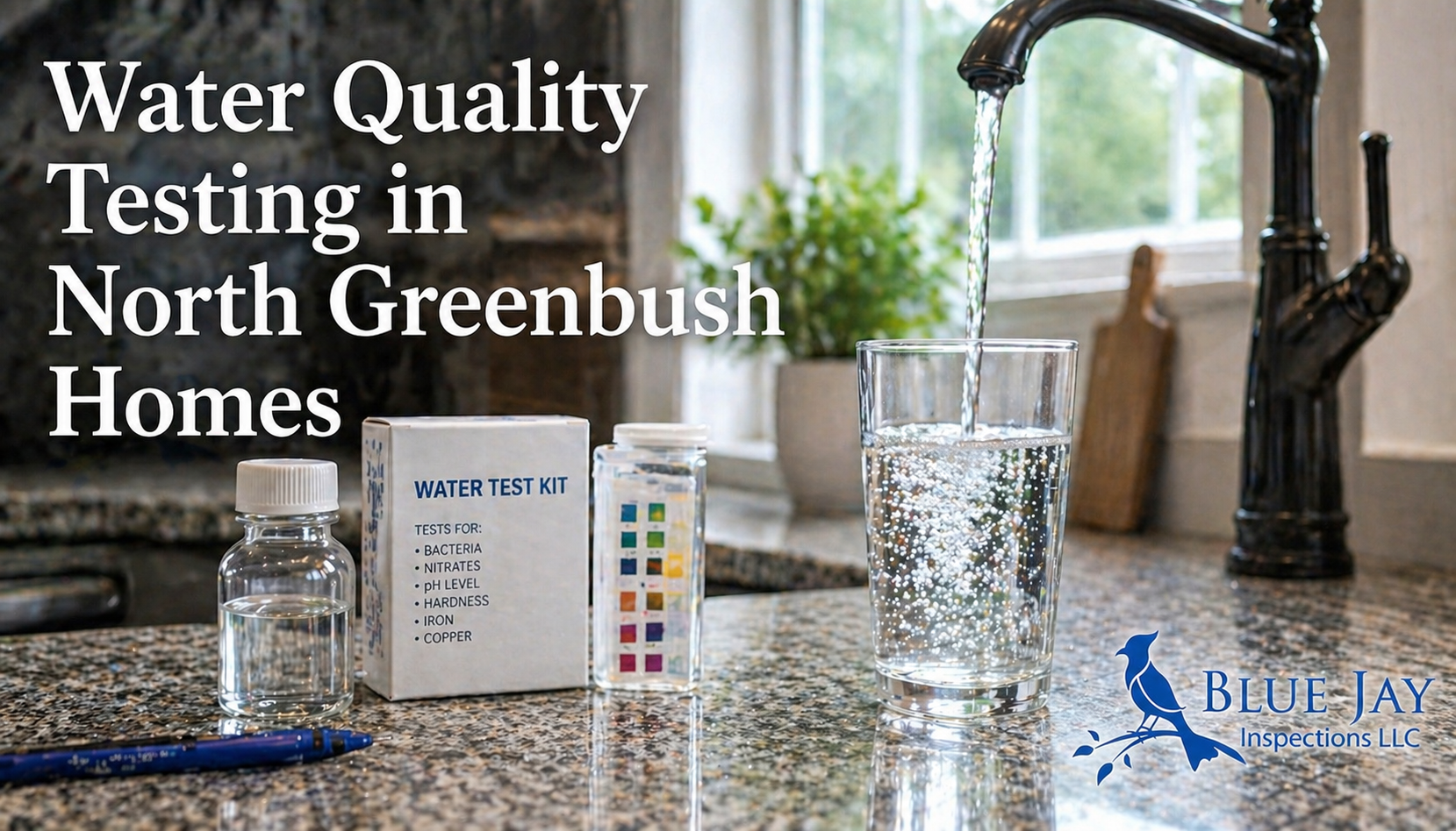Kitchen sink in North Greenbush home with clear running water representing water quality testing and safety