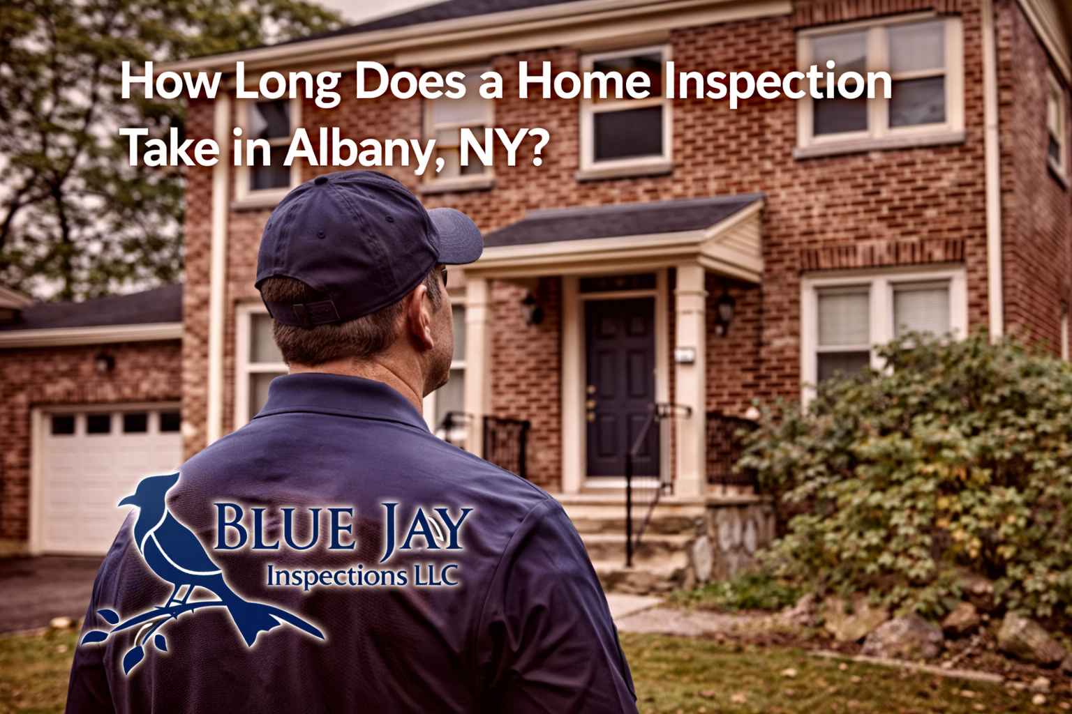 Home inspector looking at house in Albany NY during exterior inspection before purchase