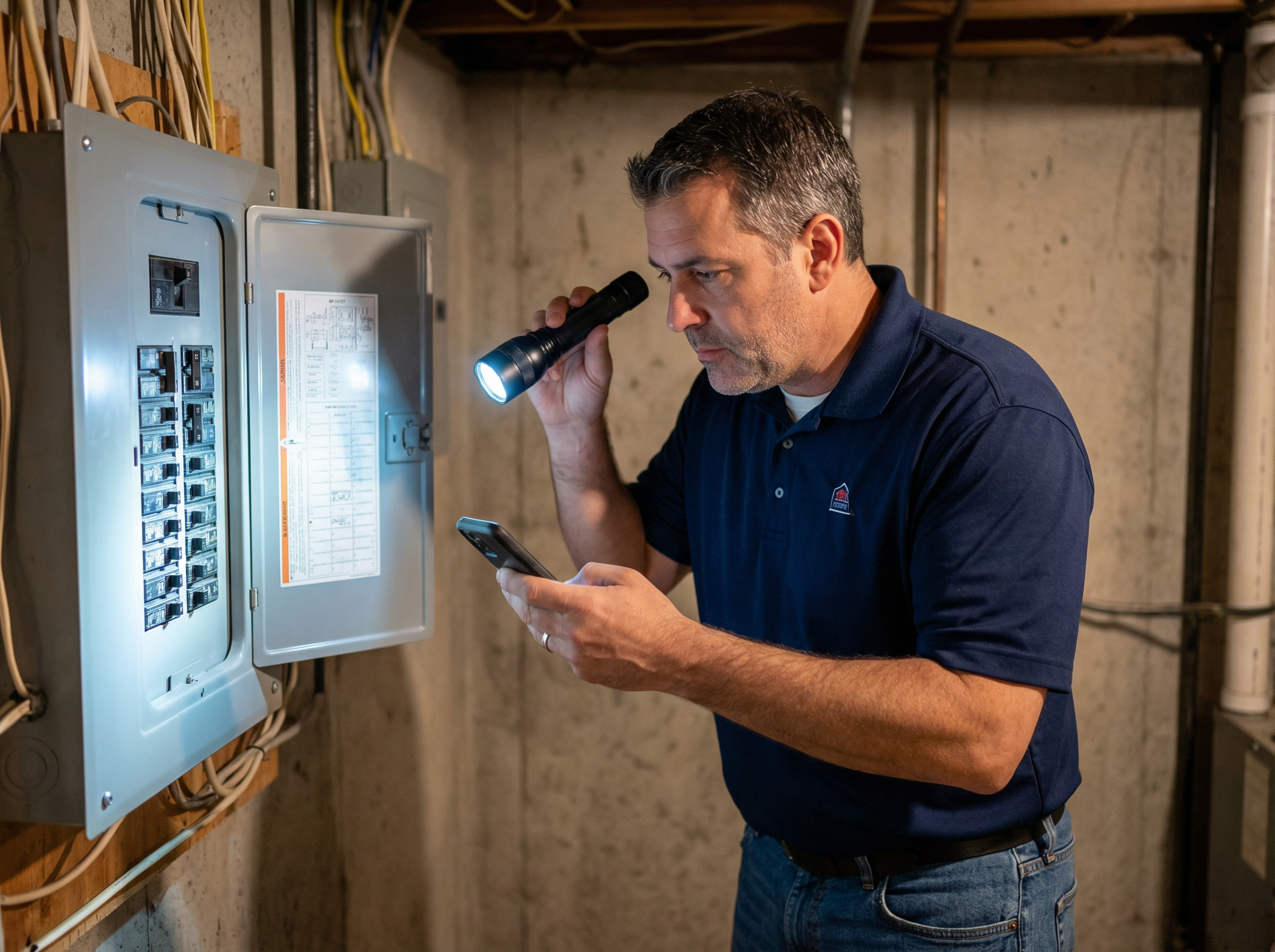 Home inspector examining a roof in a Latham, NY home