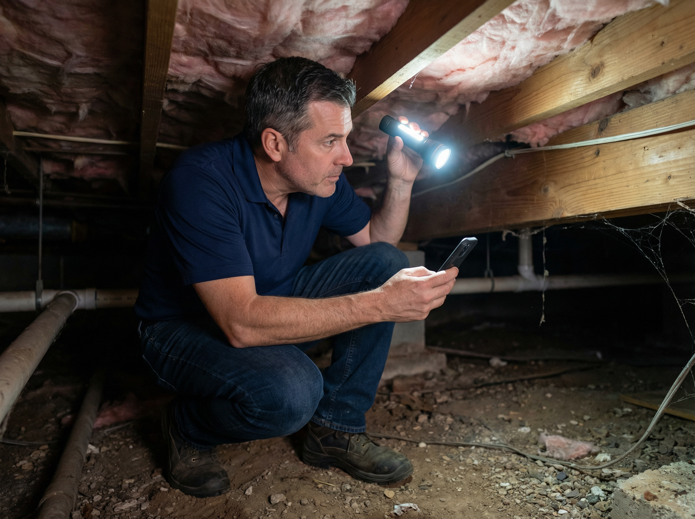 Home inspector examining the roof of a house in Malta, NY